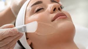 Professional chemical peel solution applied with brush
